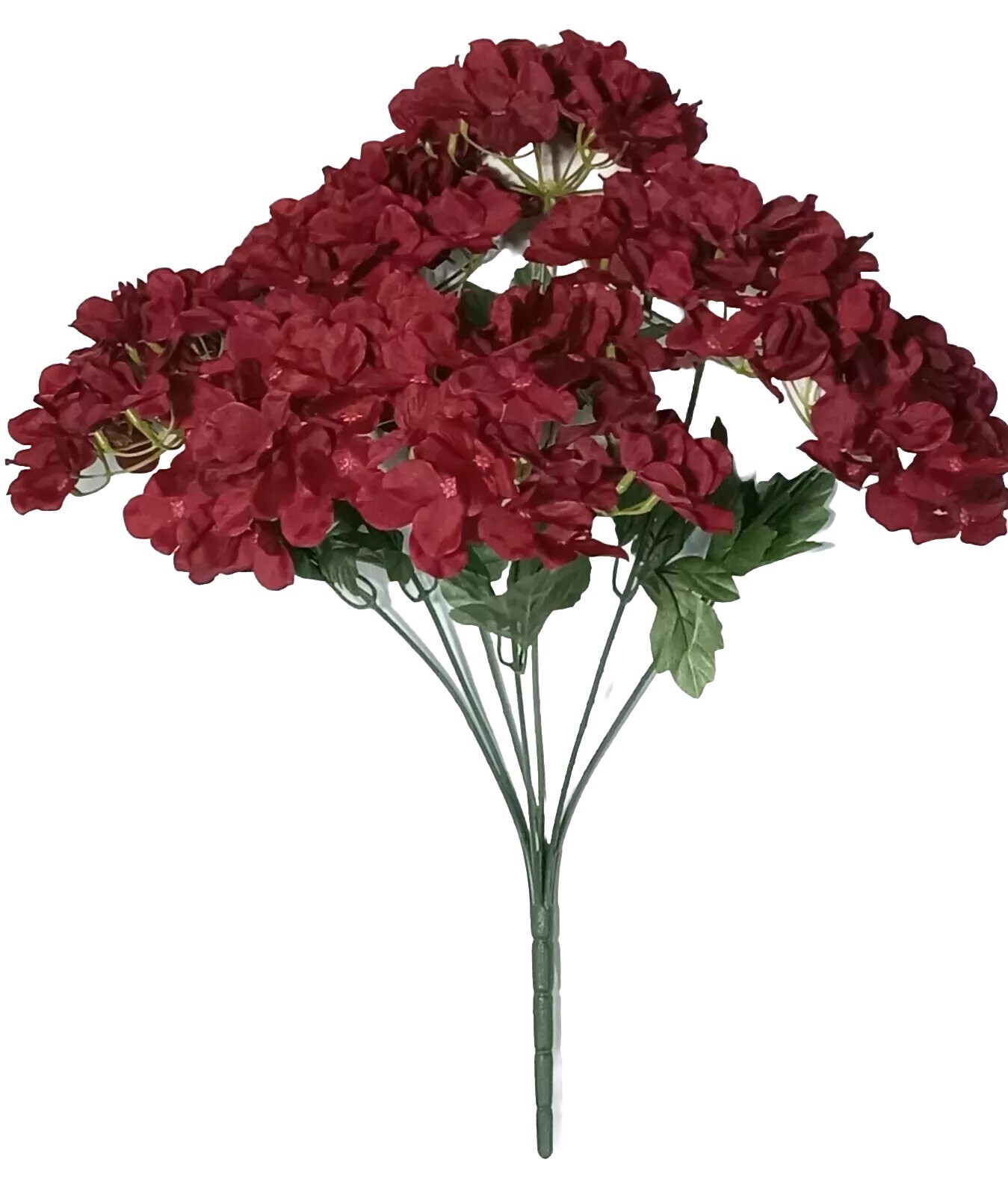 Lg Burgundy Hydrangea 21″ Bush Silk Flower General Home Decor Wedding #2257