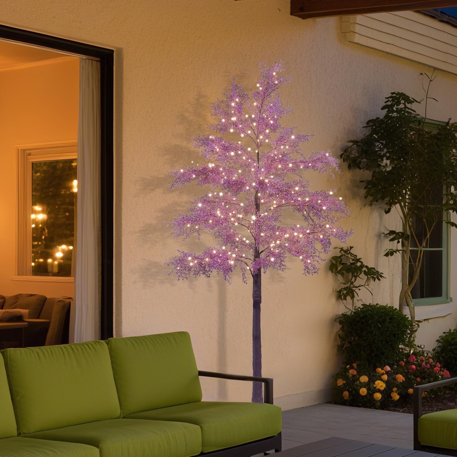 Lightshare 6FT 276L Lighted Coral Tree Artificial Plant, Faux Plant Tree Warm