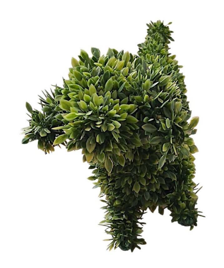 GrandinRoad 18″L Topiary Dog DACHSHUND Faux Realistic Boxwood Decor In Outdoor