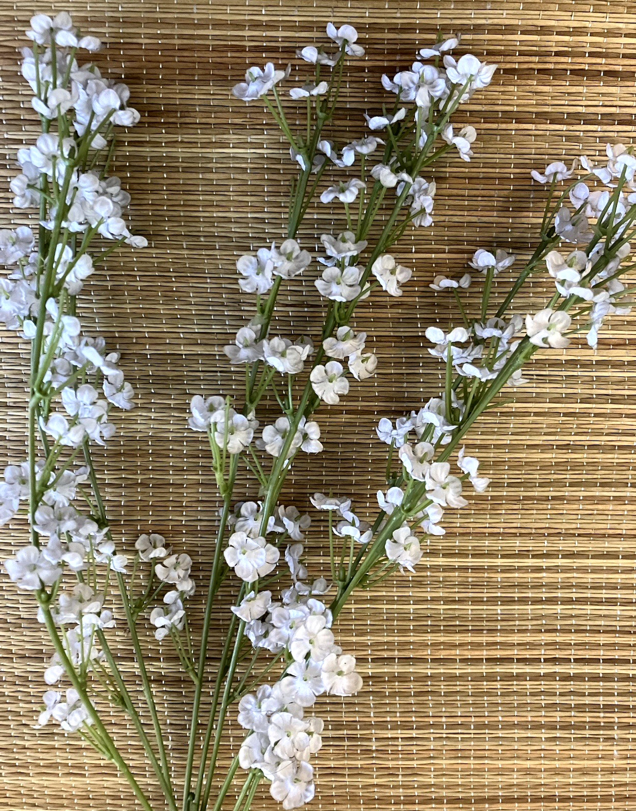 Vintage Bouquet of ARTIFICIAL Flocked White Gypsophila FLOWERS, Baby’s Breath