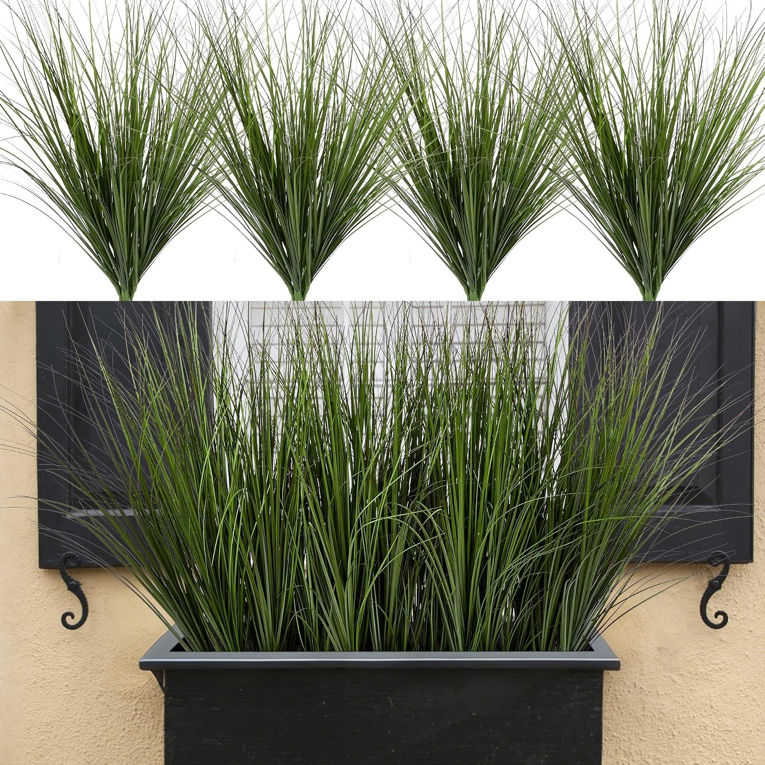 24PCS Fake Plants Artificial Wheat Grass Greenery Plastic Plants Fake Grass