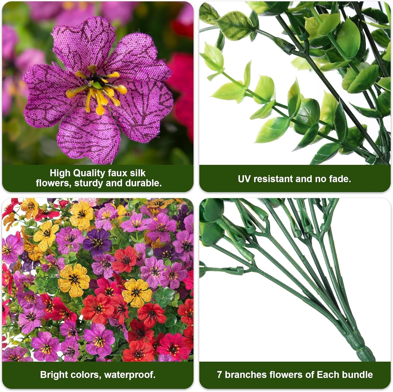 Outdoor Indoor Artificial Flower Arrangement, 6 Colors