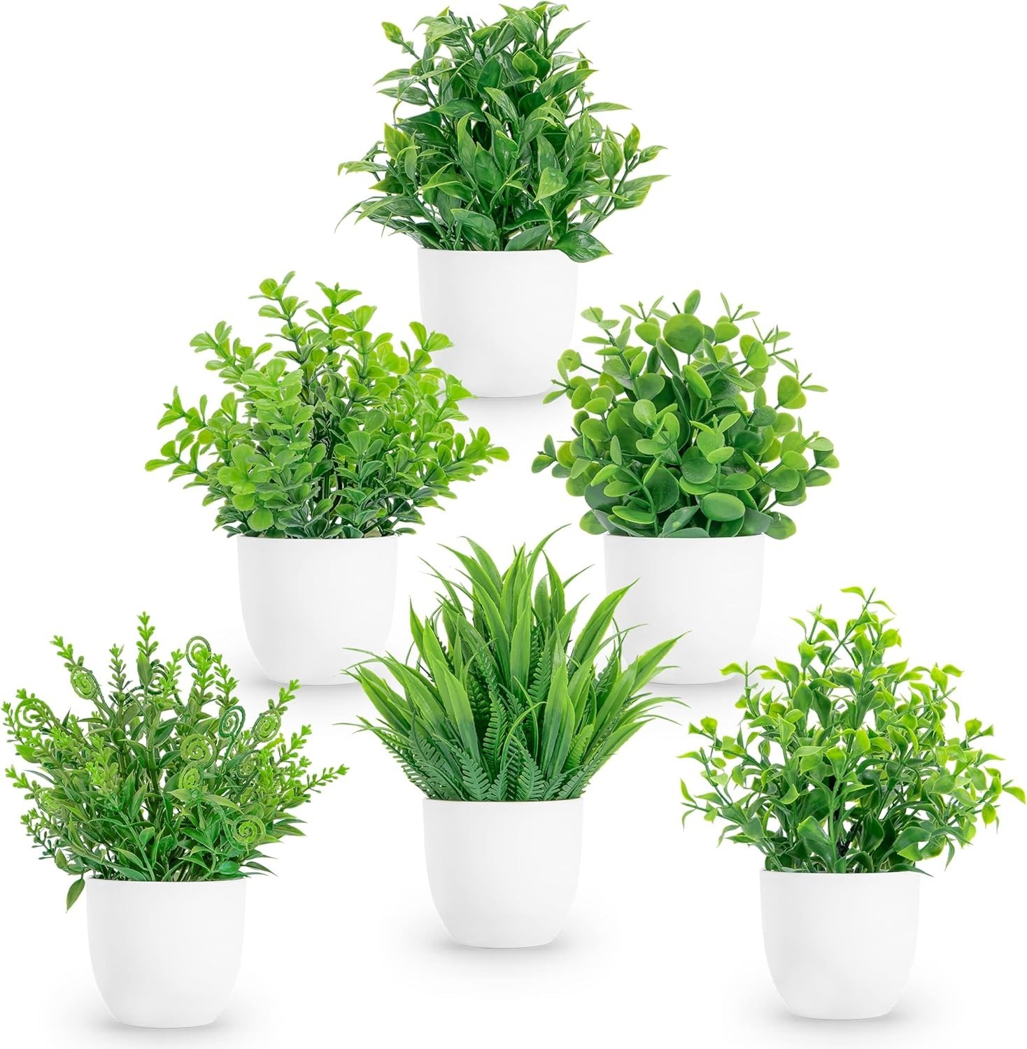 6 Pack Small Fake Plants Eucalyptus Rosemary Succulents Plants Artificial in …