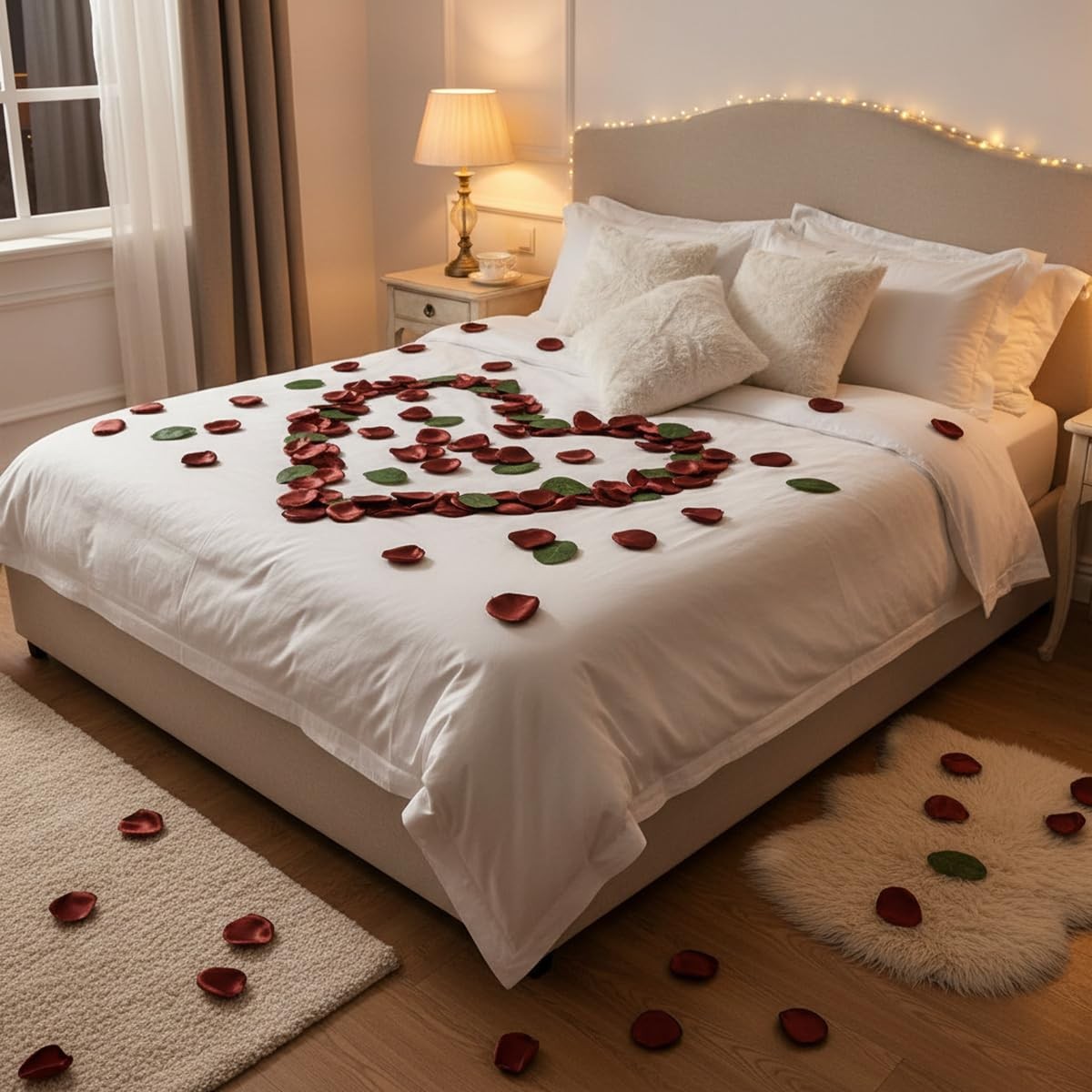 300+Pcs Artificial Flower Petals and Leaves Set – 200Pcs Faux Rose Petals + 1…