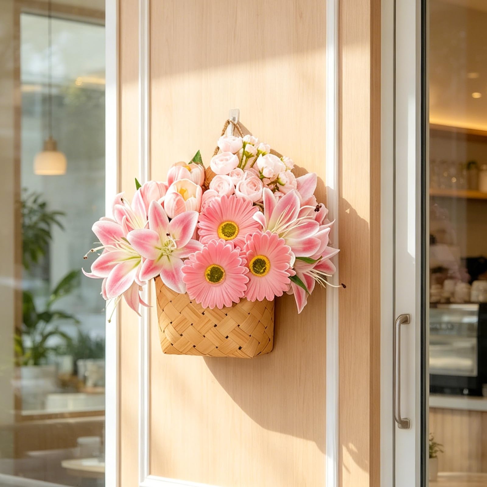 18 Pcs Realistic Artificial Hanging Flowers for Outdoors, Silk Fake Flowers w…