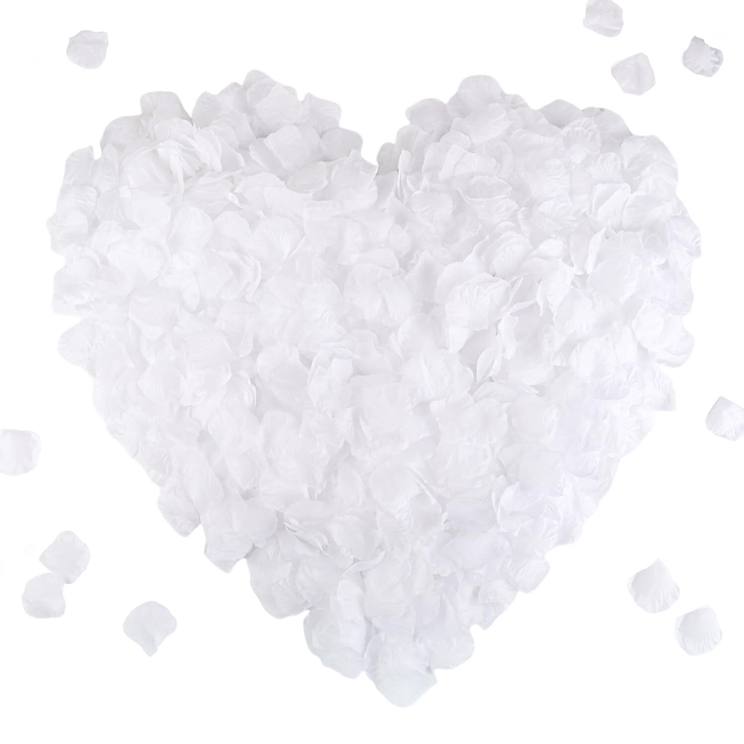 Silk Rose Petals 2200pcs White Wedding Flower Decoration Special Events Bulk
