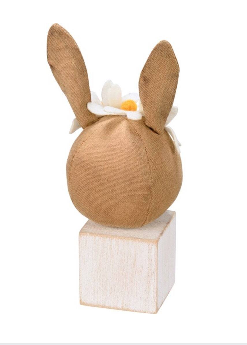 WHOLESALE PBK Easter Bunny Wood Block Tiered Tray Decor Chunky Wood Sitter