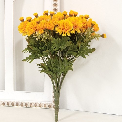 New Primitive MUMS BOUQUET BUSH YELLOW FALL Cottage Country 15″Tx11″W Floral