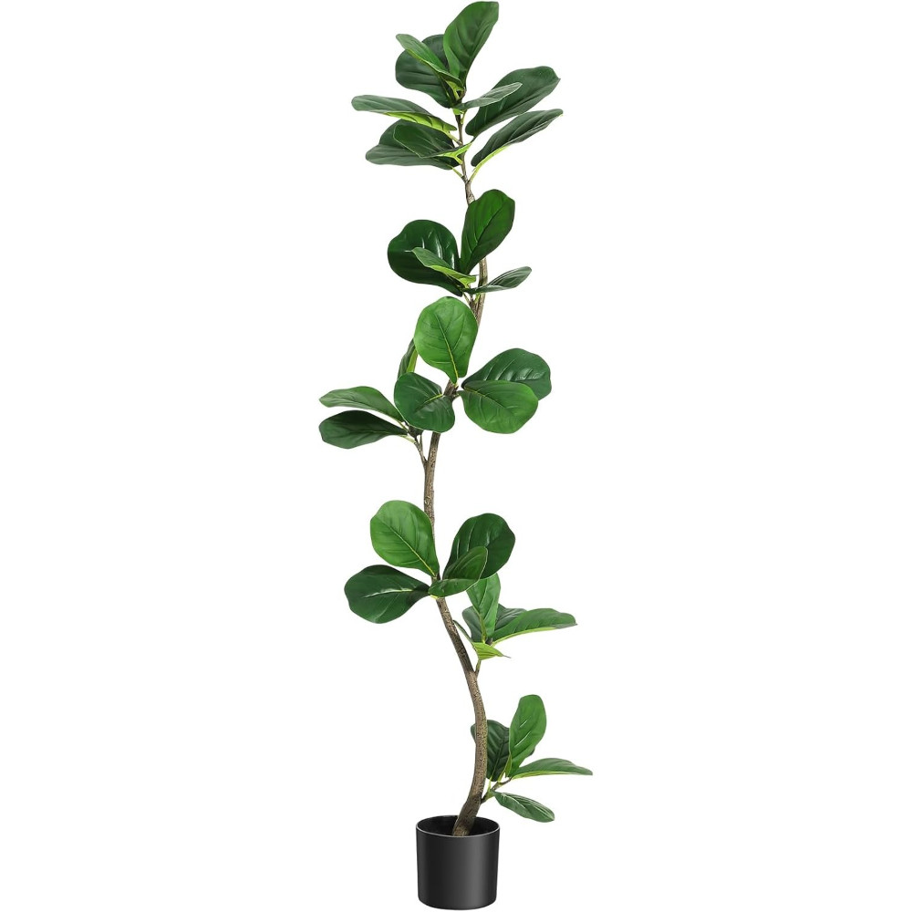 Artificial Fiddle Leaf Fig Tree in Black Pot: Ideal Housewarming Gift for Home