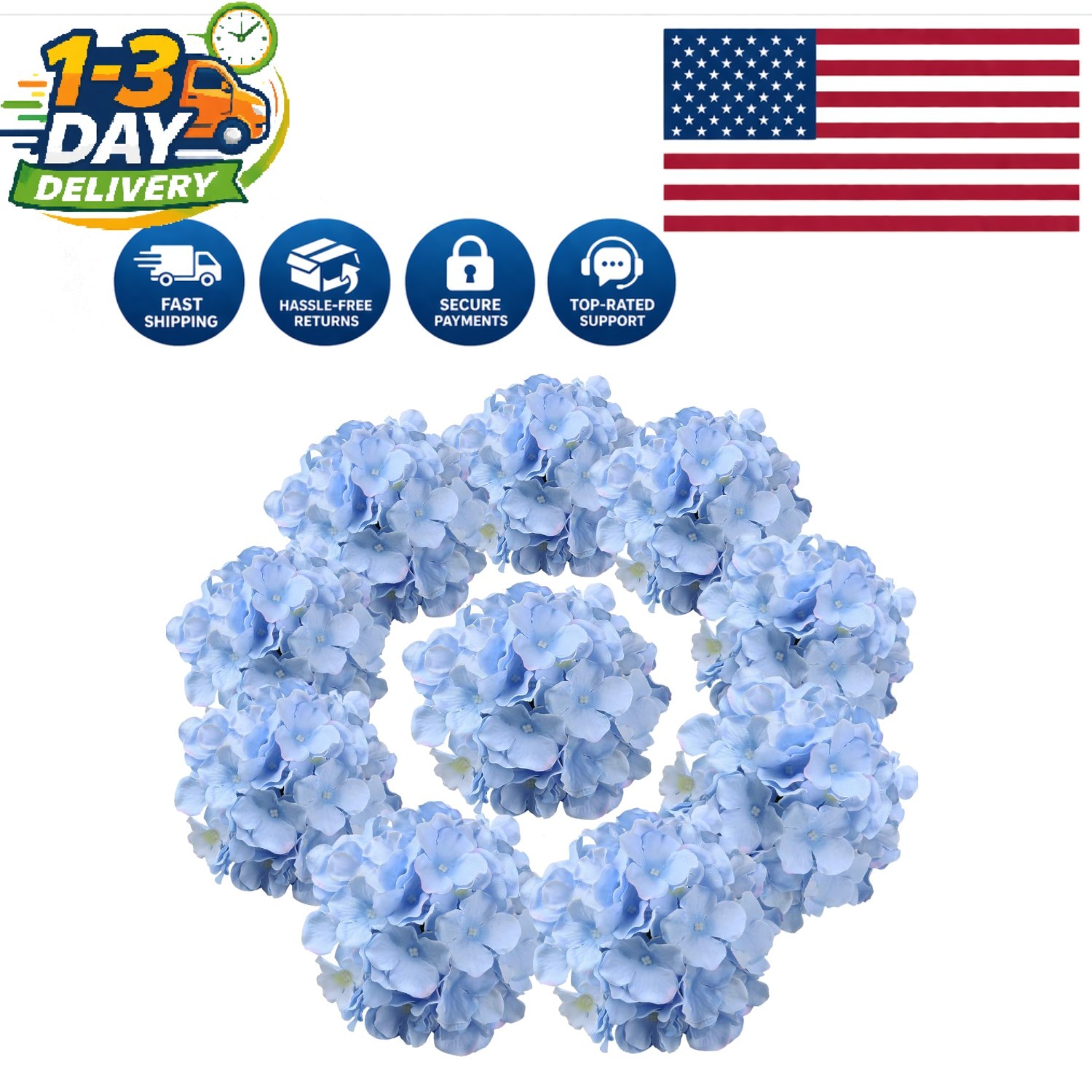 Stylish 10-Pack of Silk Hydrangea Heads for Wedding and Home Floral Arrangements