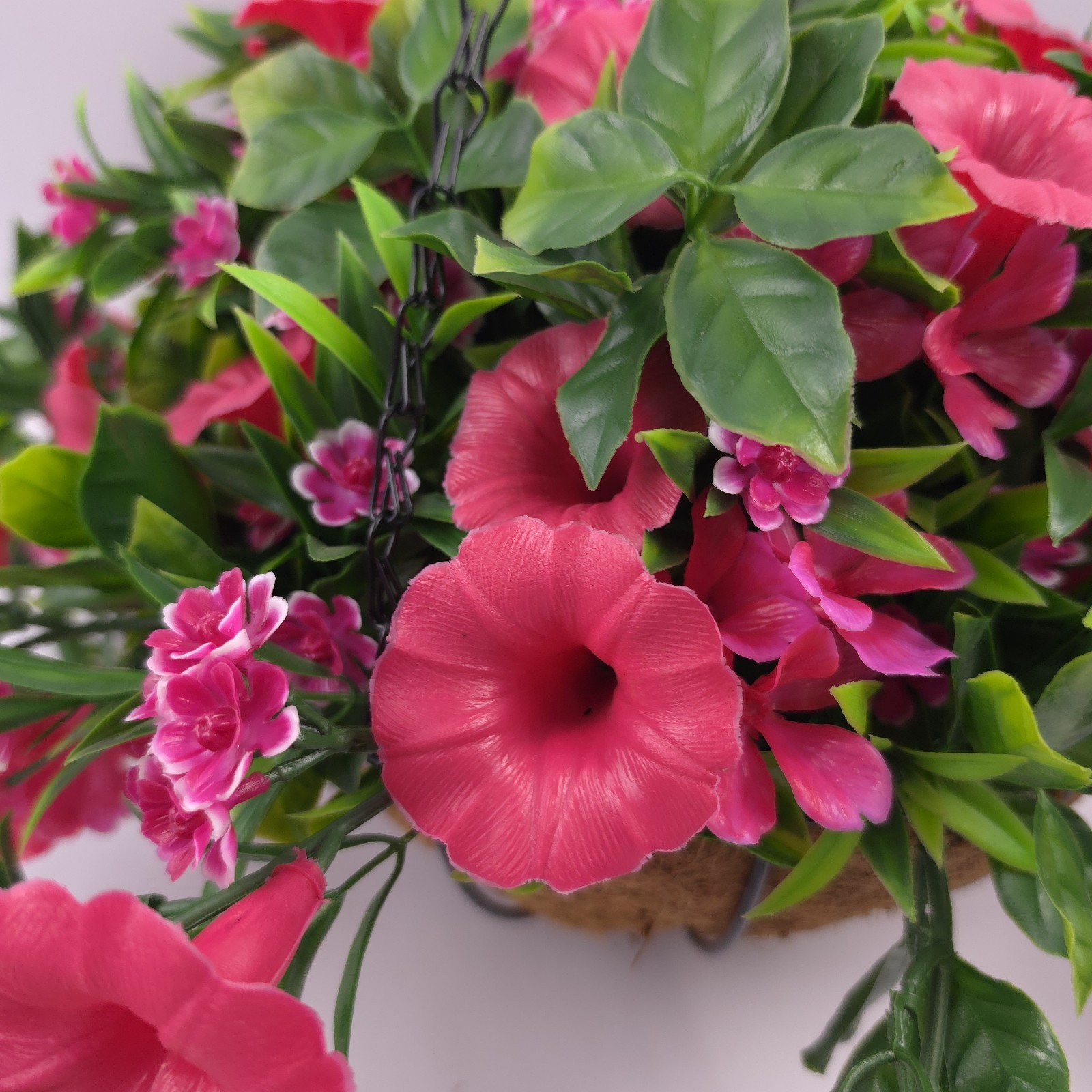 Wicker Park 18″ Cascading Pink Petunia and Wildflower Hanging Basket