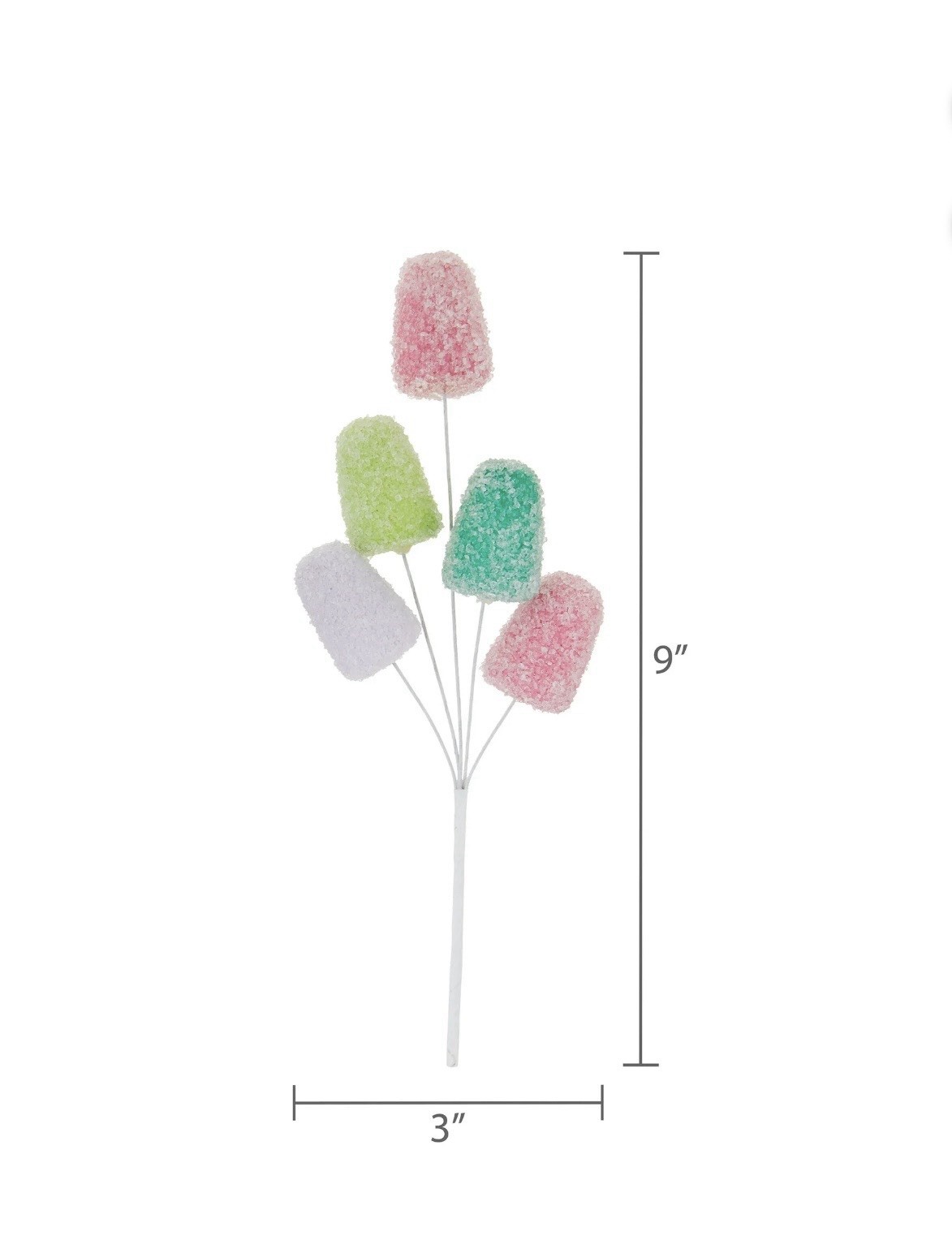 Gumdrop Floral Pick Christmas Easter Valentines, Fake Candy Decor, Sweets Wreath