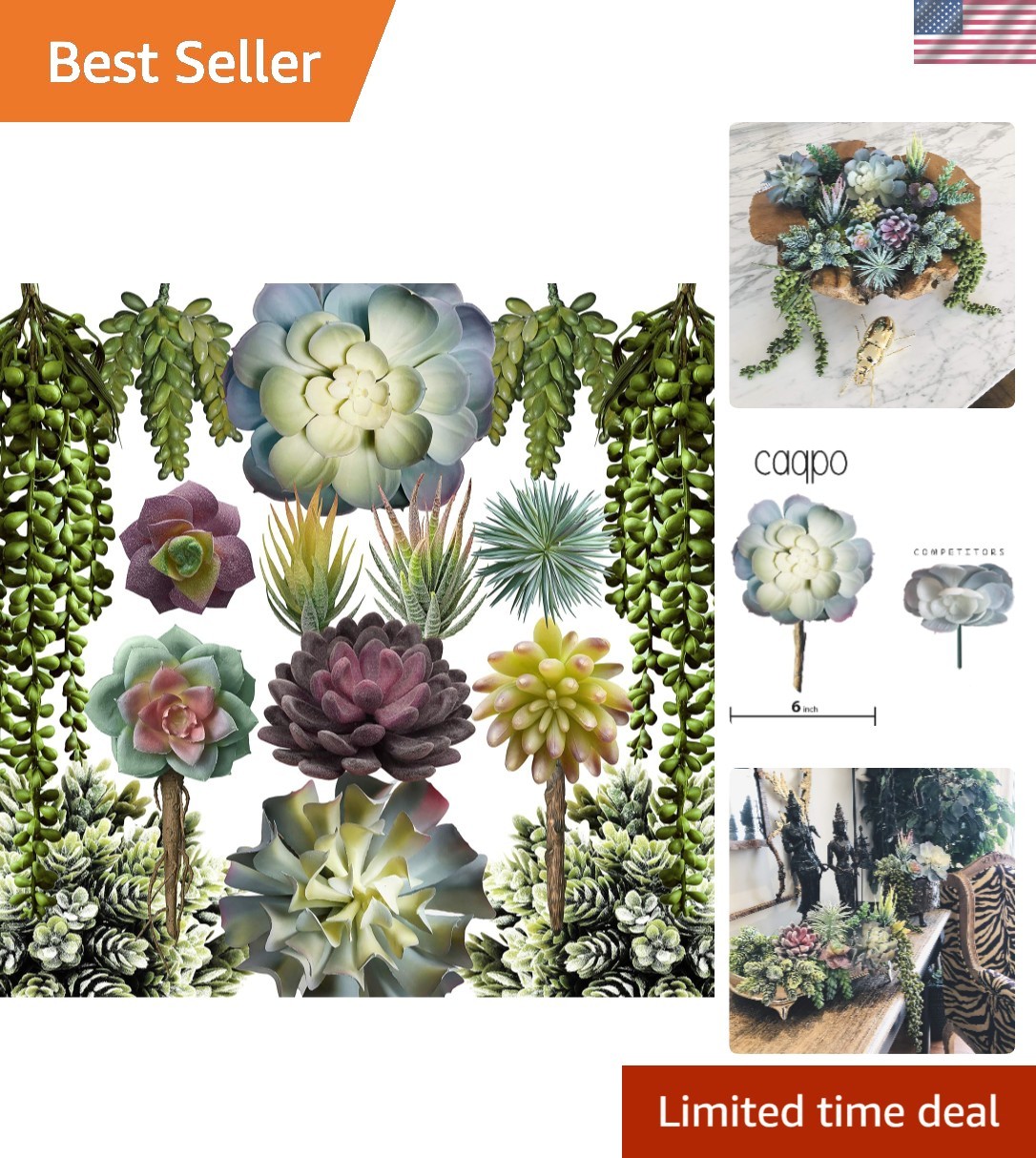 Lifelike Faux Succulent Plants – 15 Pack in Pet-Safe Design for Effortless Style