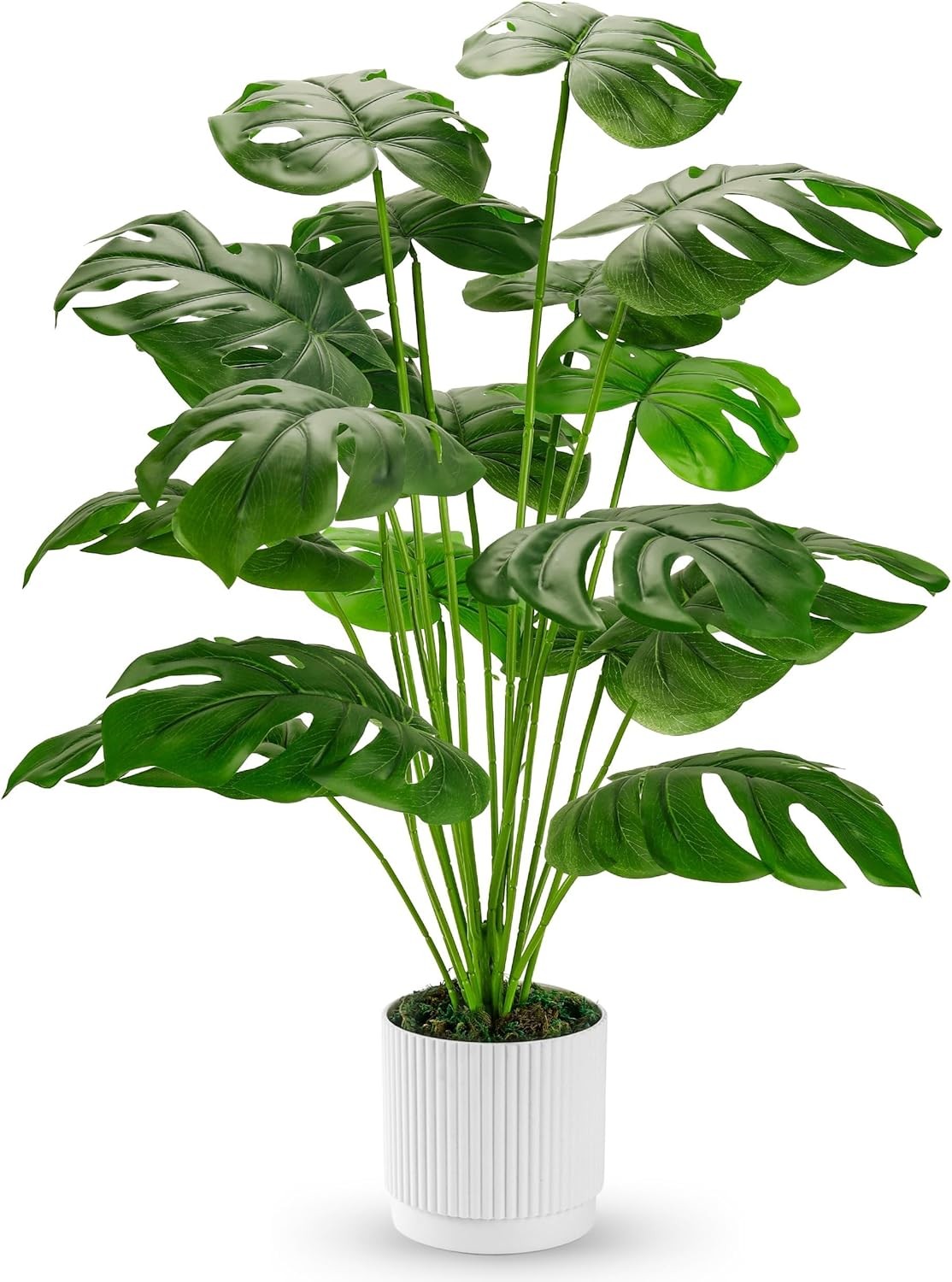 28″ Fake Plants Large Artificial Monstera Faux Potted Plants Indoor Tall Outdoor