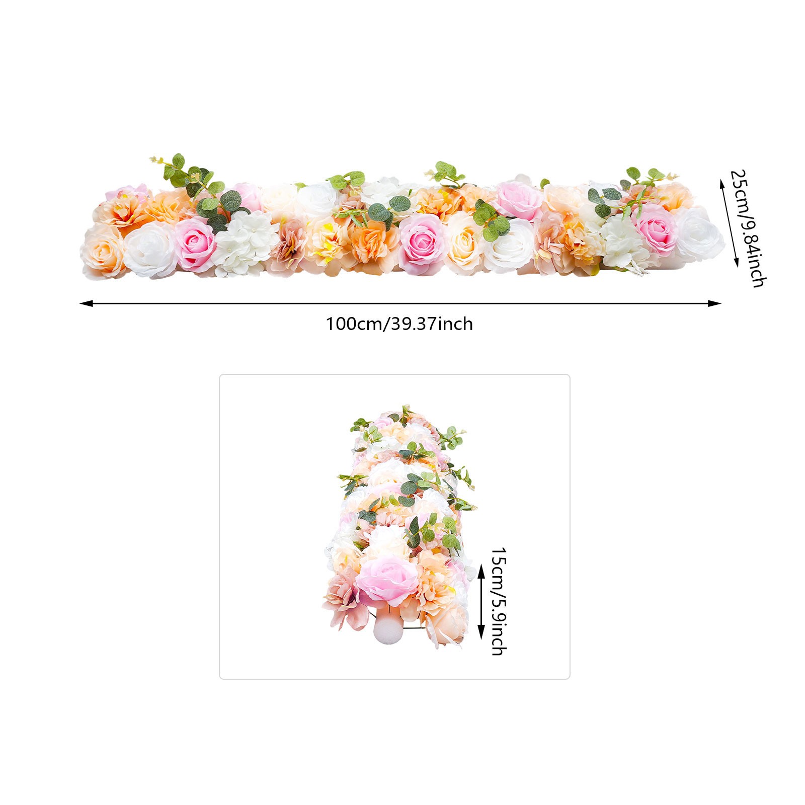 Artificial Flower Row Wedding Arch Flowers Draping Floral Garland Silk Vines New