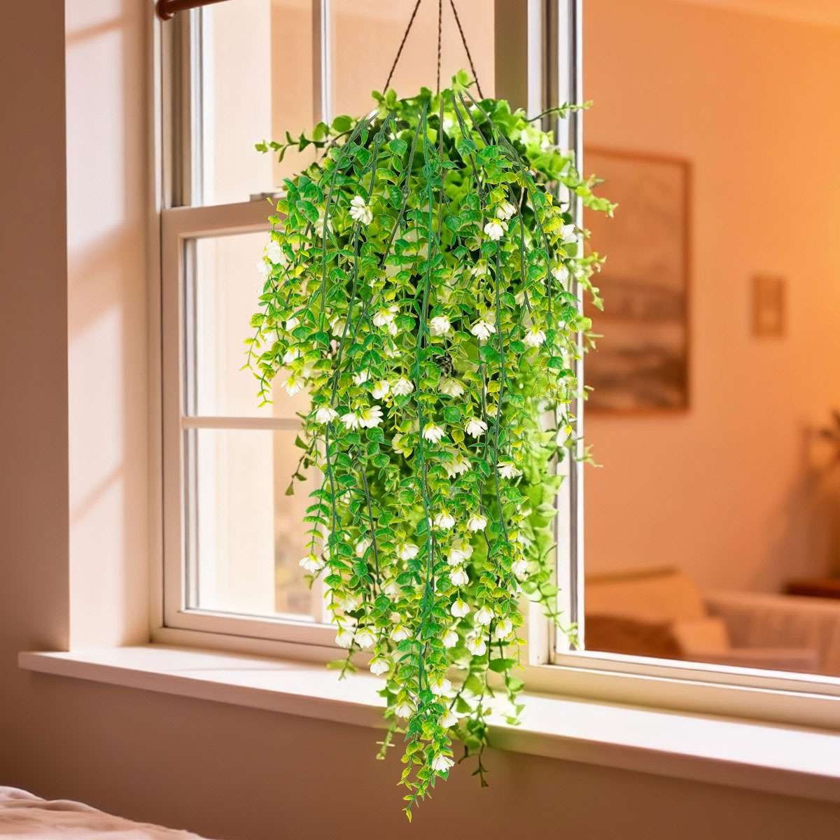 Artificial Hanging Plant Fake Eucalyptus Leaf Vine Home Garden Outdoor Decor USA