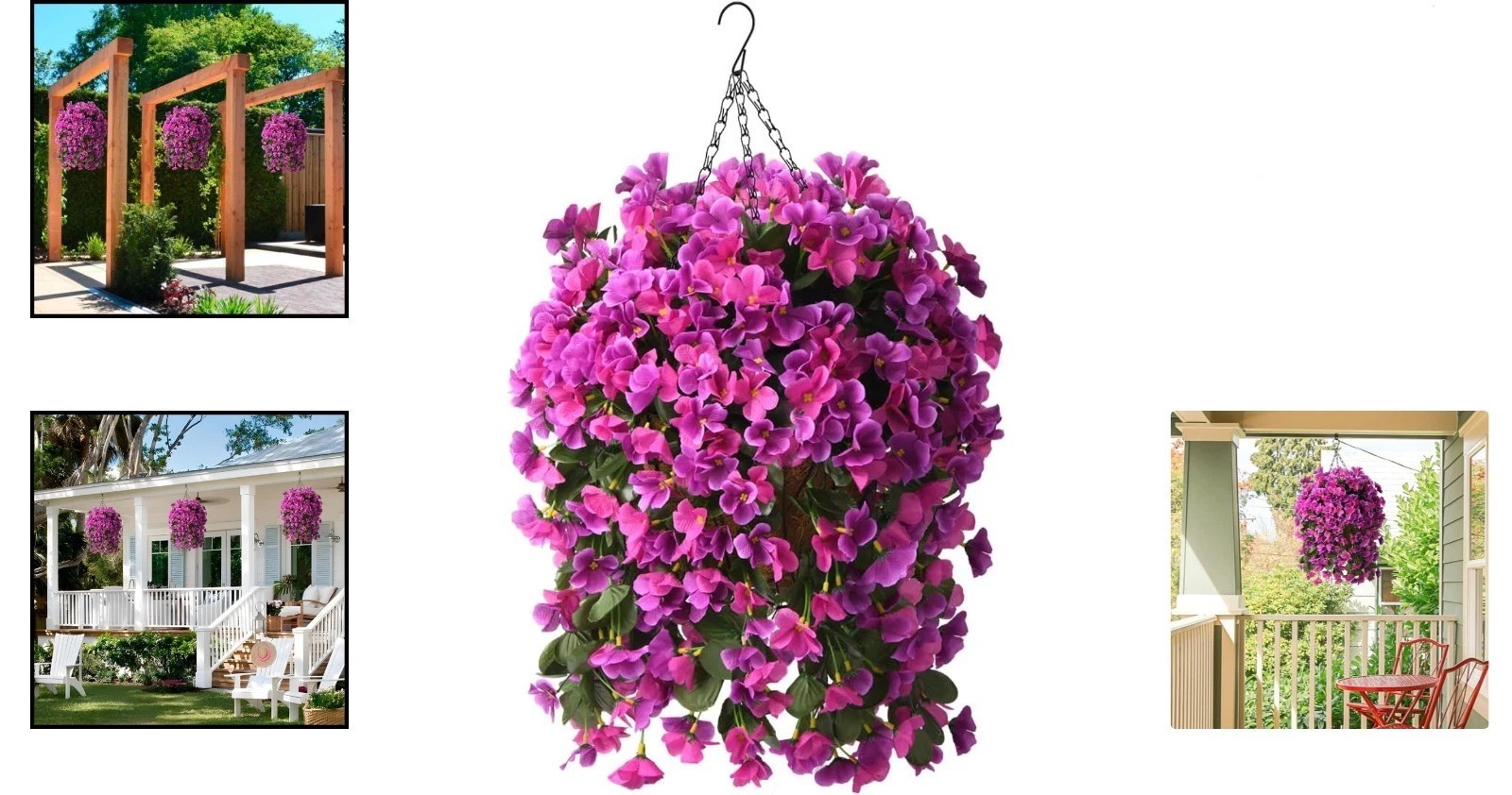Stylish Artificial Flowers Hanging Basket – Perfect for Patio and Home Accents