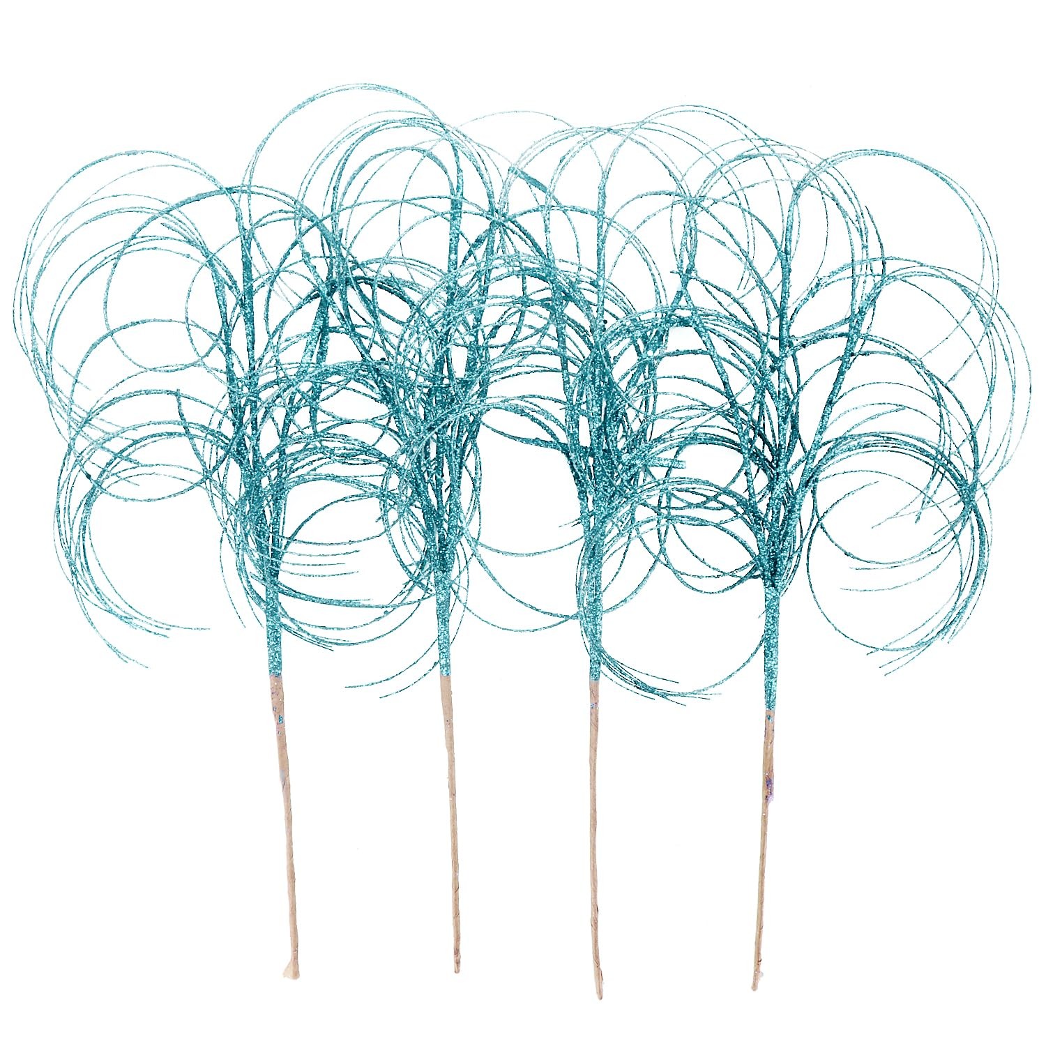 4PCS Glitter Christmas Picks Curly Sprays 20″ Artificial Wispy Willow Ting Br…