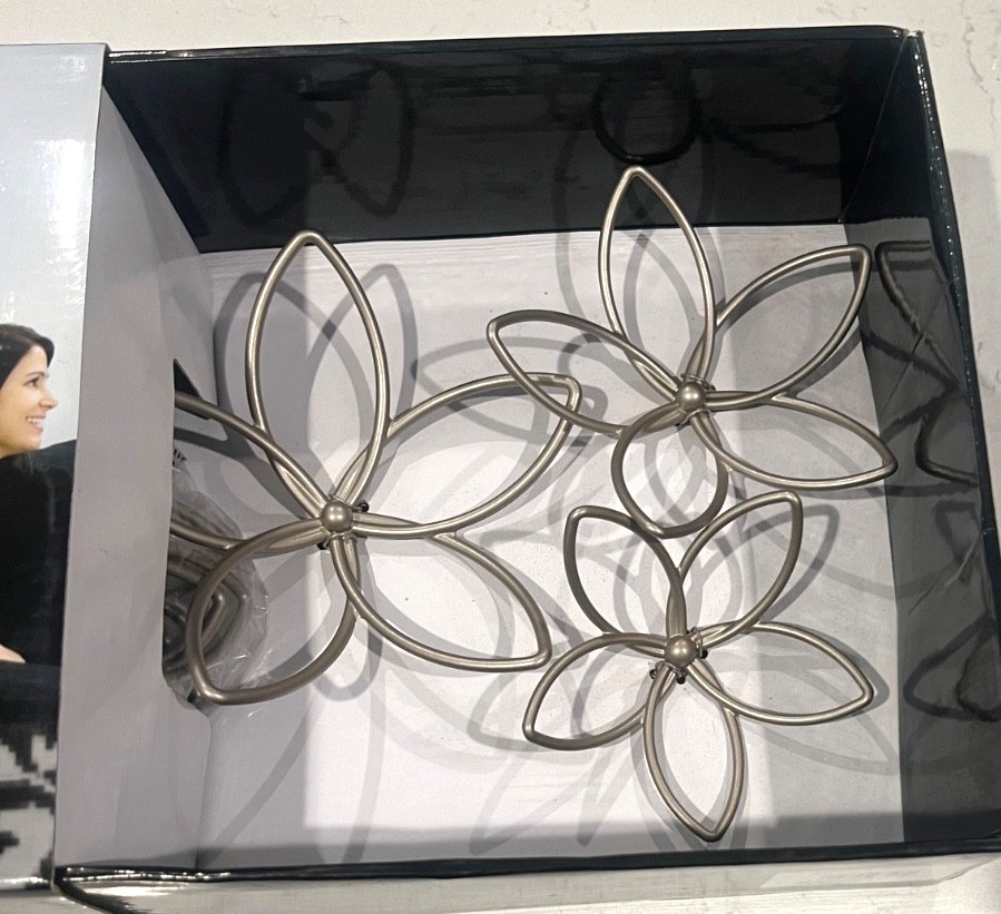 Umbra Loft Florette 3D Flower Hanging Wall Art Decor Nickel Tone Set Of 21