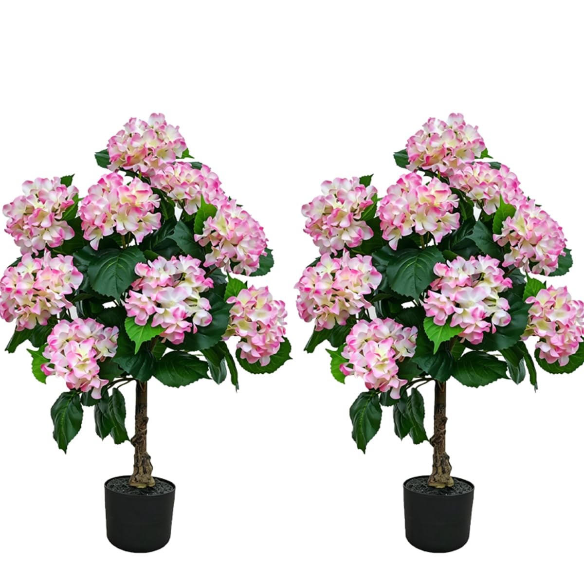 2PACK Hydrangea Artificial Trees Indoor Outdoor,3FT Potted Artificial Plants …