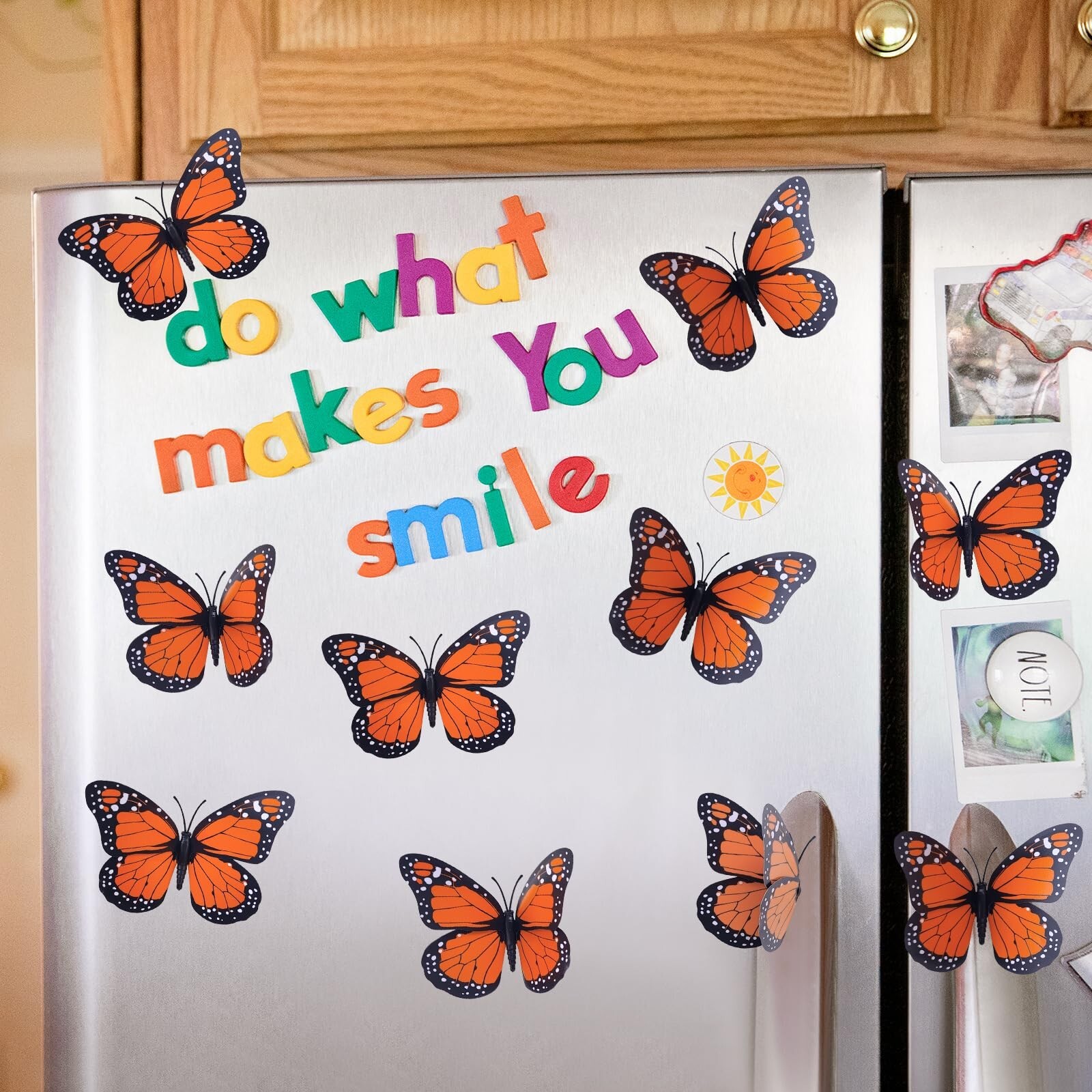 10PCS Exquisite Monarch Butterfly Decorations, Premium Artificial Orange Mona…