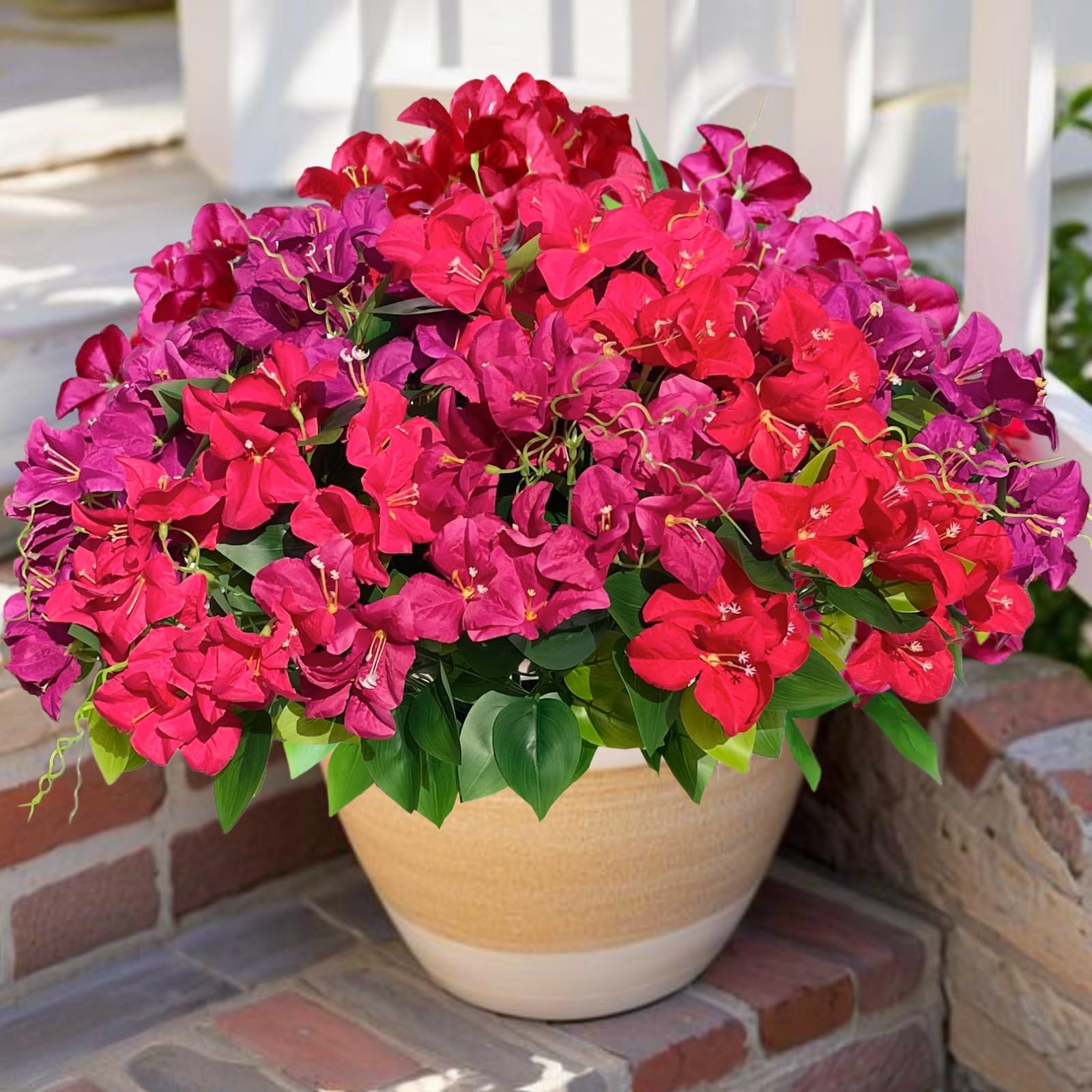 Artificial Bougainvillea Flowers Faux Plants for Outdoors, Fake UV Resistant …