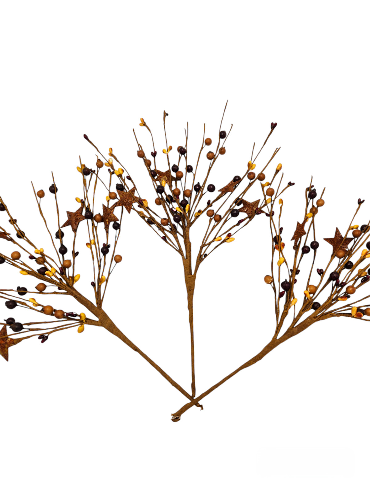 Burgundy Brown & Mustard Berry Picks Artificial Berries Spray Home Decor N601