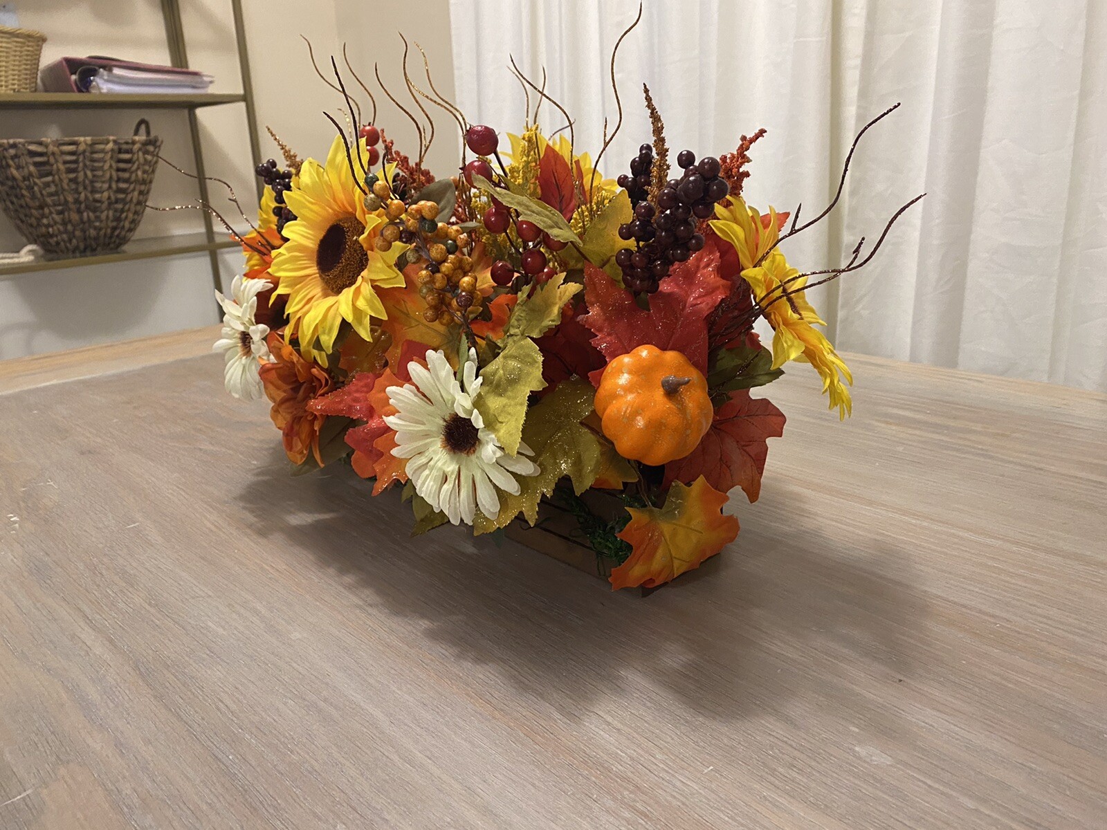 Fall Floral Centerpiece. Sunflower Floral Centerpiece. HALLOWEEN SALE!!!!