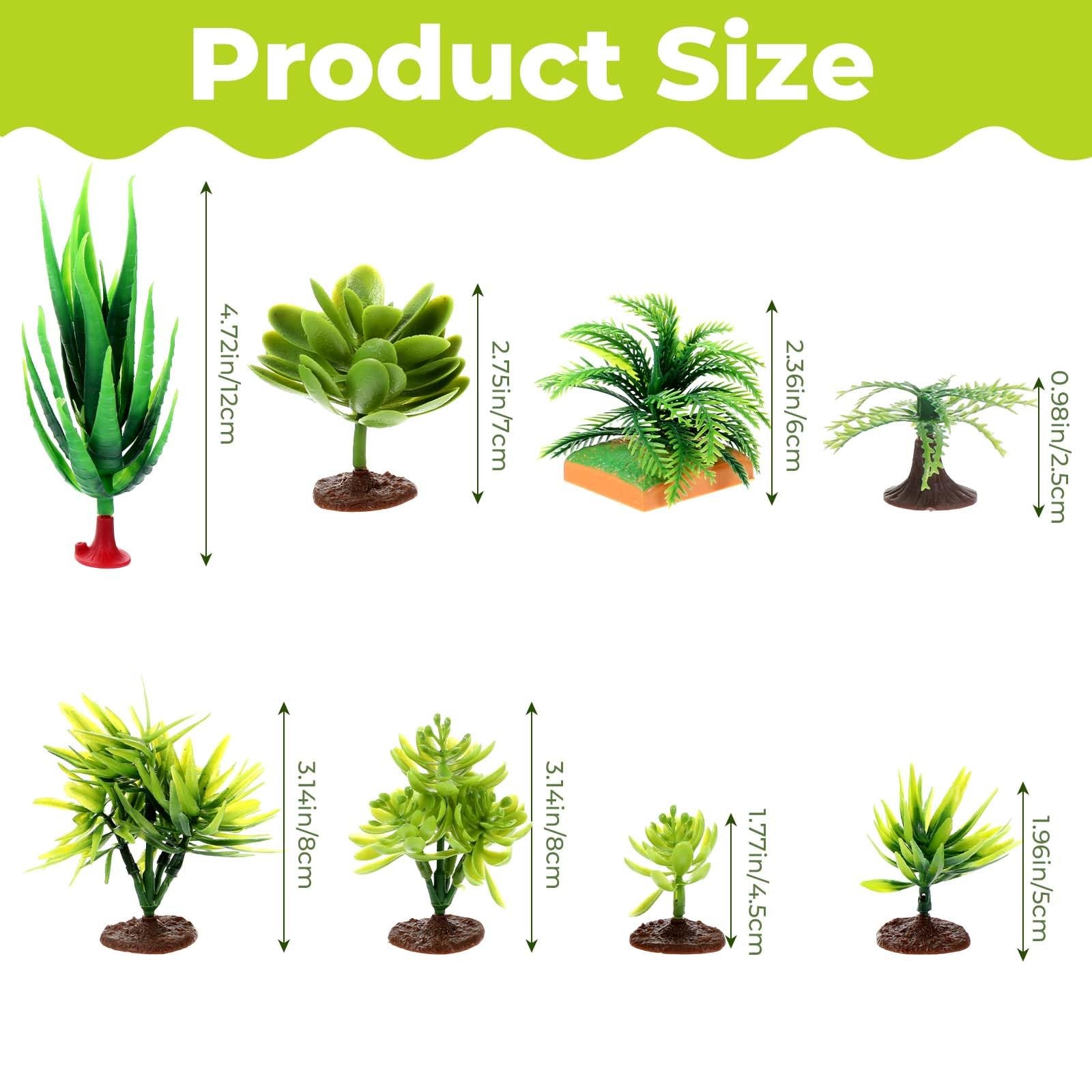 16 PCS Artificial Miniature Trees Realistic Mini Succulent Plants Plastic Mod…