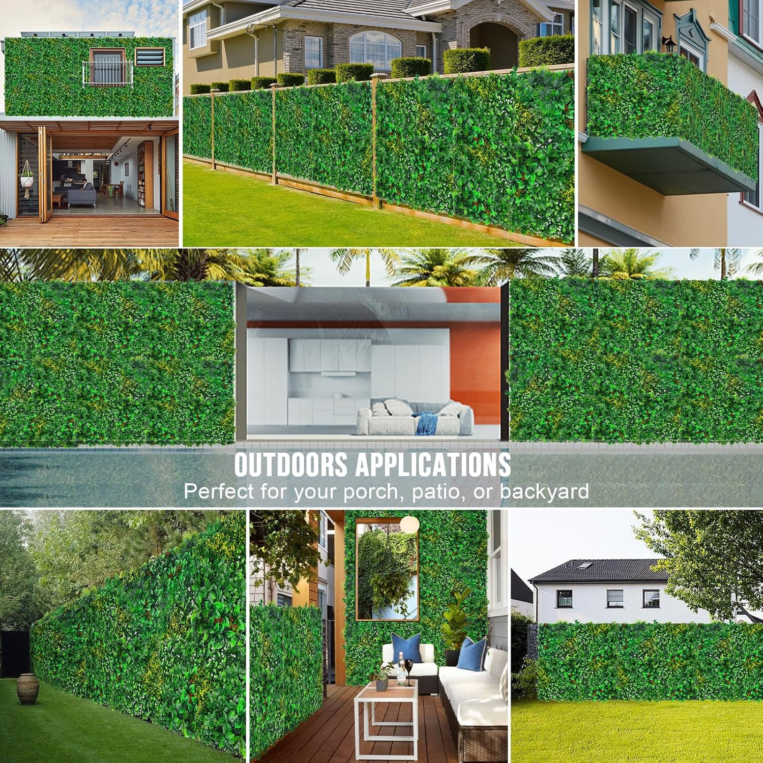Artificial Boxwood Panels 20″x20″ (12 Pcs) for Privacy & Decor