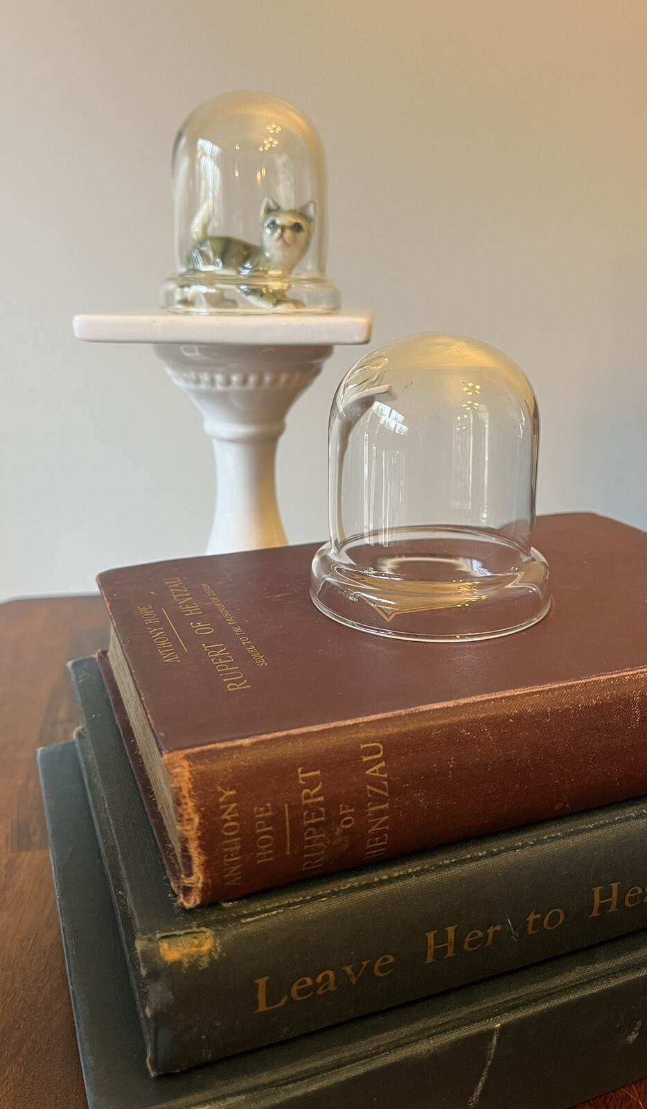 Set Of 2 Small Glass Cloche Dome