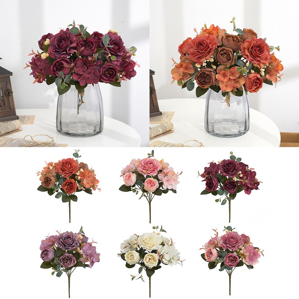 Silk Peony Artificial Fake Flowers Bunch Bouquet Home Wedding/Party Garden Decor