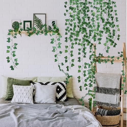 Fake Vines for Room Decor(Pack 84ft), Home Bedroom Wall Decor Aesthetic, 12