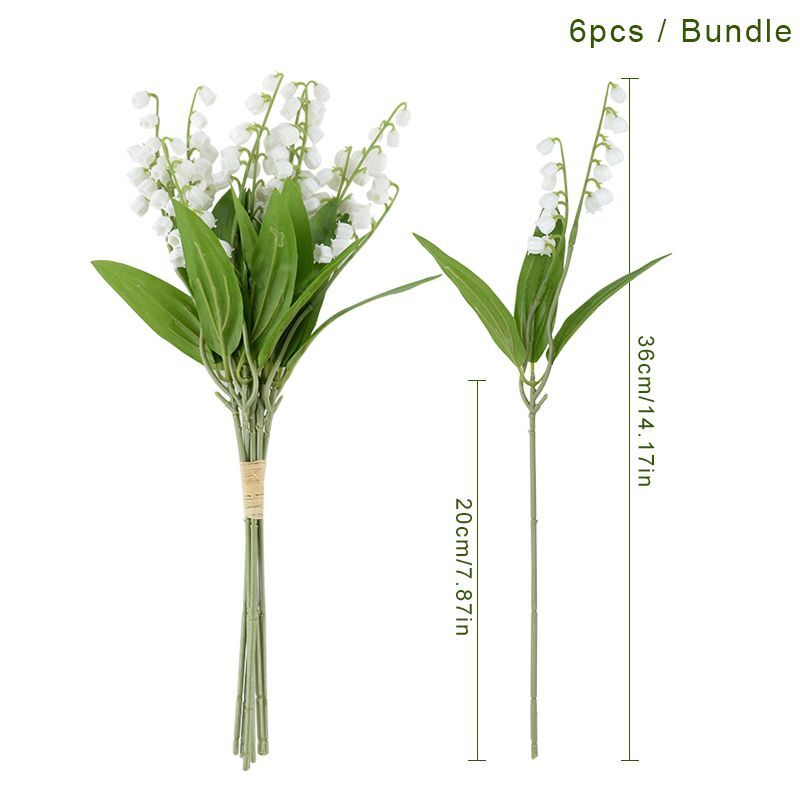 6pcs Artificial Bellflower Lily Flower Plant – Home And Wedding Bridal Ornament