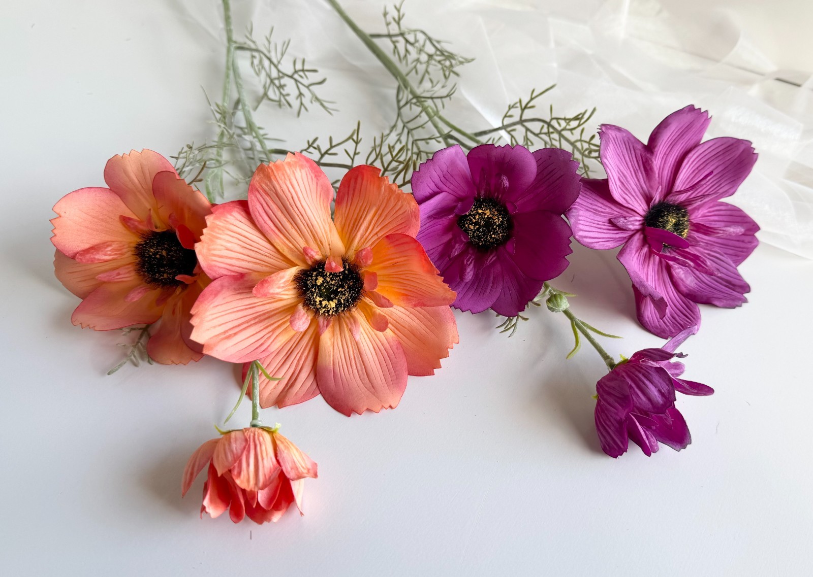 DRIED FLOWERS HYDRANGEA BEIGE WHITE STEM ARTIFICIAL SILK FLOWERS DIY ARRANGEMENT