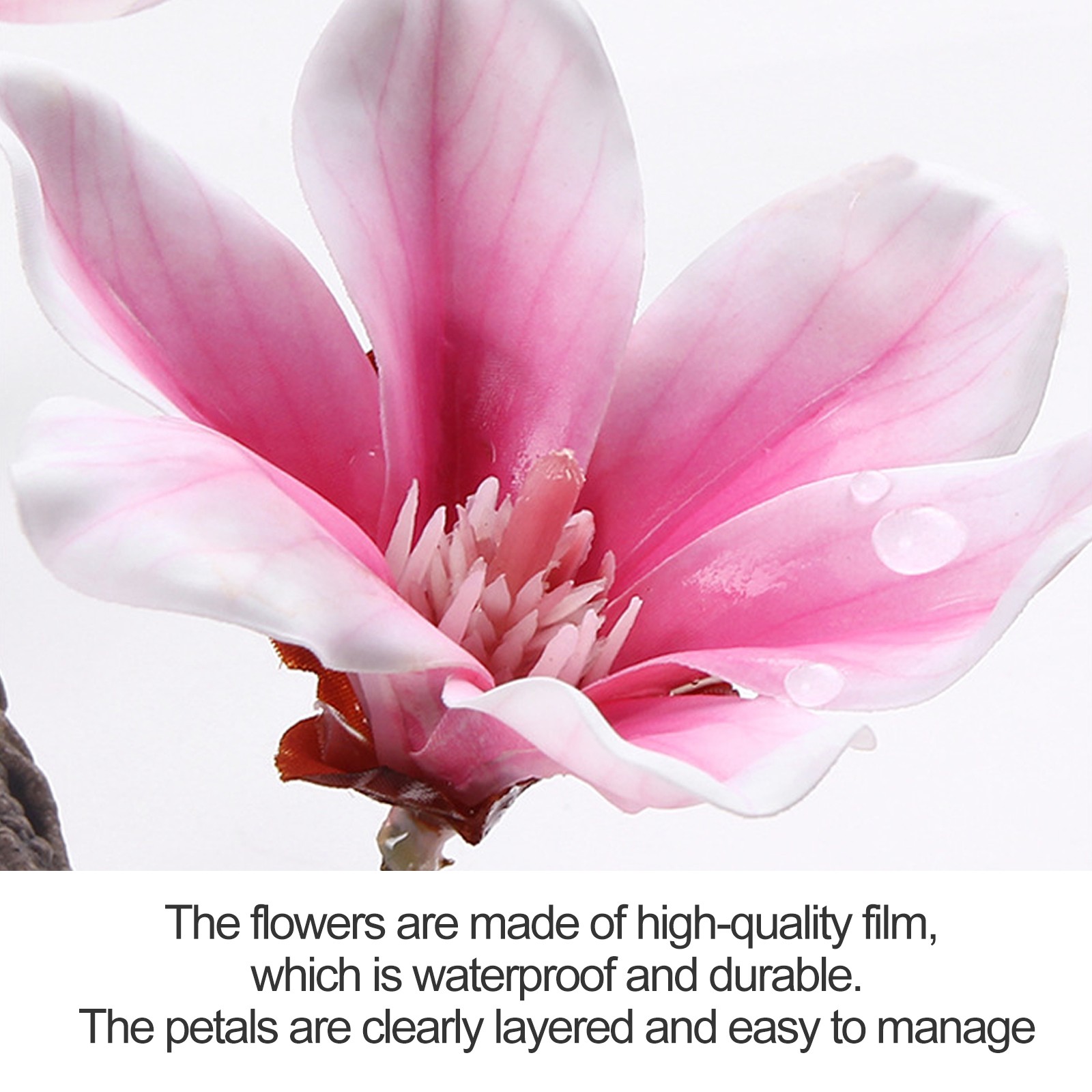Magenta Artificial Magnolia Dead Branch 65cm Decor