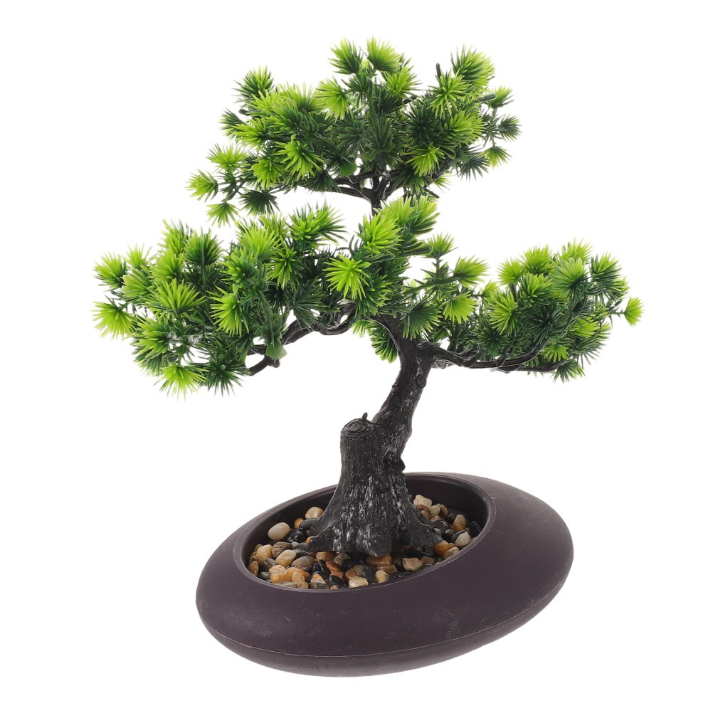 Artificial Bonsai Tree Juniper for Sushi Plate Green Faux Pine Tree Decor
