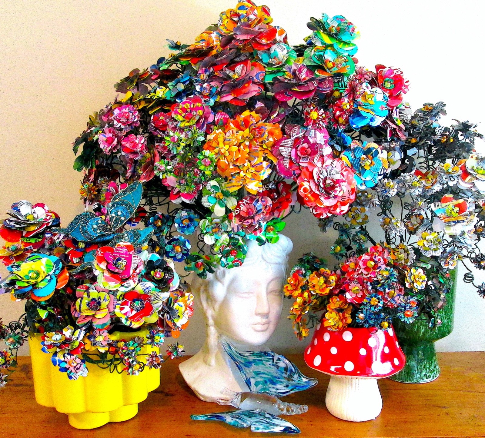 Flower Boquet Upcycled Floral Stems (x5 multicolor) Weddings Gifts Decor