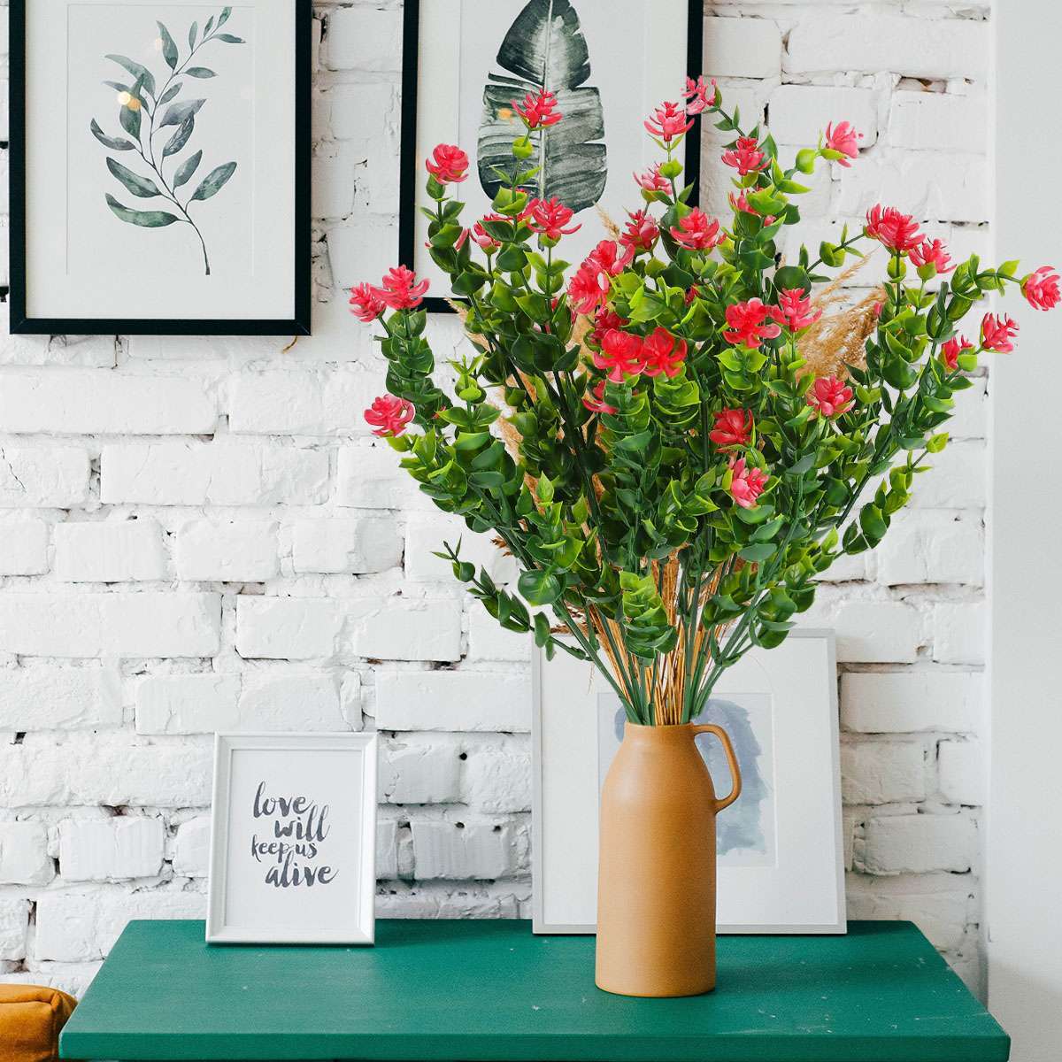 2/4 Bundles Outdoor Artificial Plastic Flower UV Resistant No Fade Fake Boxwood
