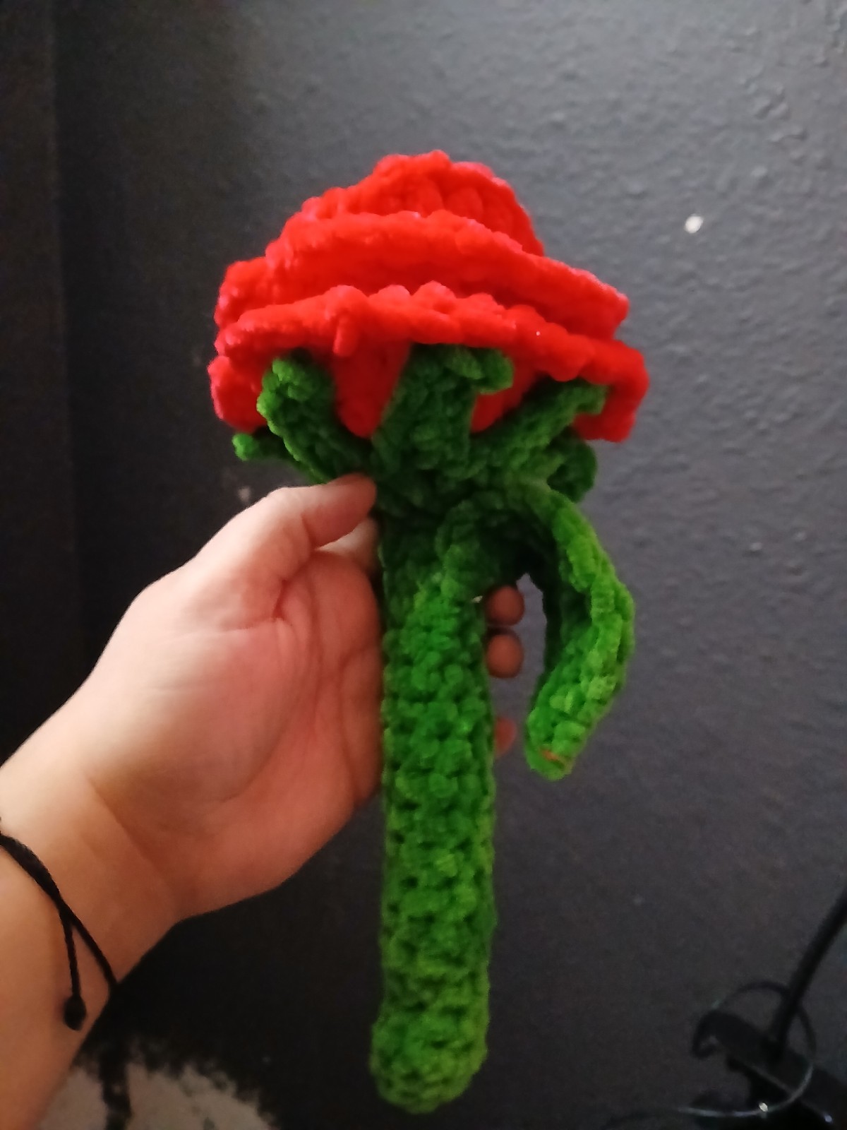 Jumbo Red Rose Crocheted Bouquet For Her Rosa ROJA Jumbo Para Ella