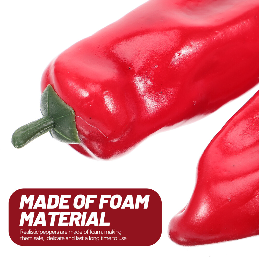 3PCS Red Lifelike Artificial Peppers Simulation Chili