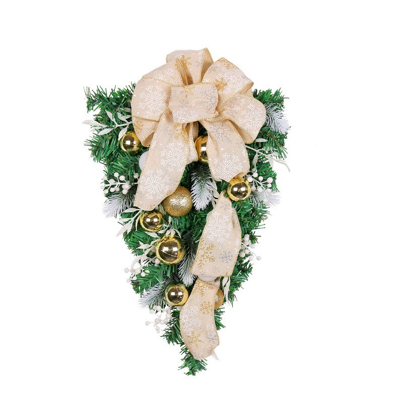 Artificial Holiday Festive Wreath for Front Door or Porch, Ribbon