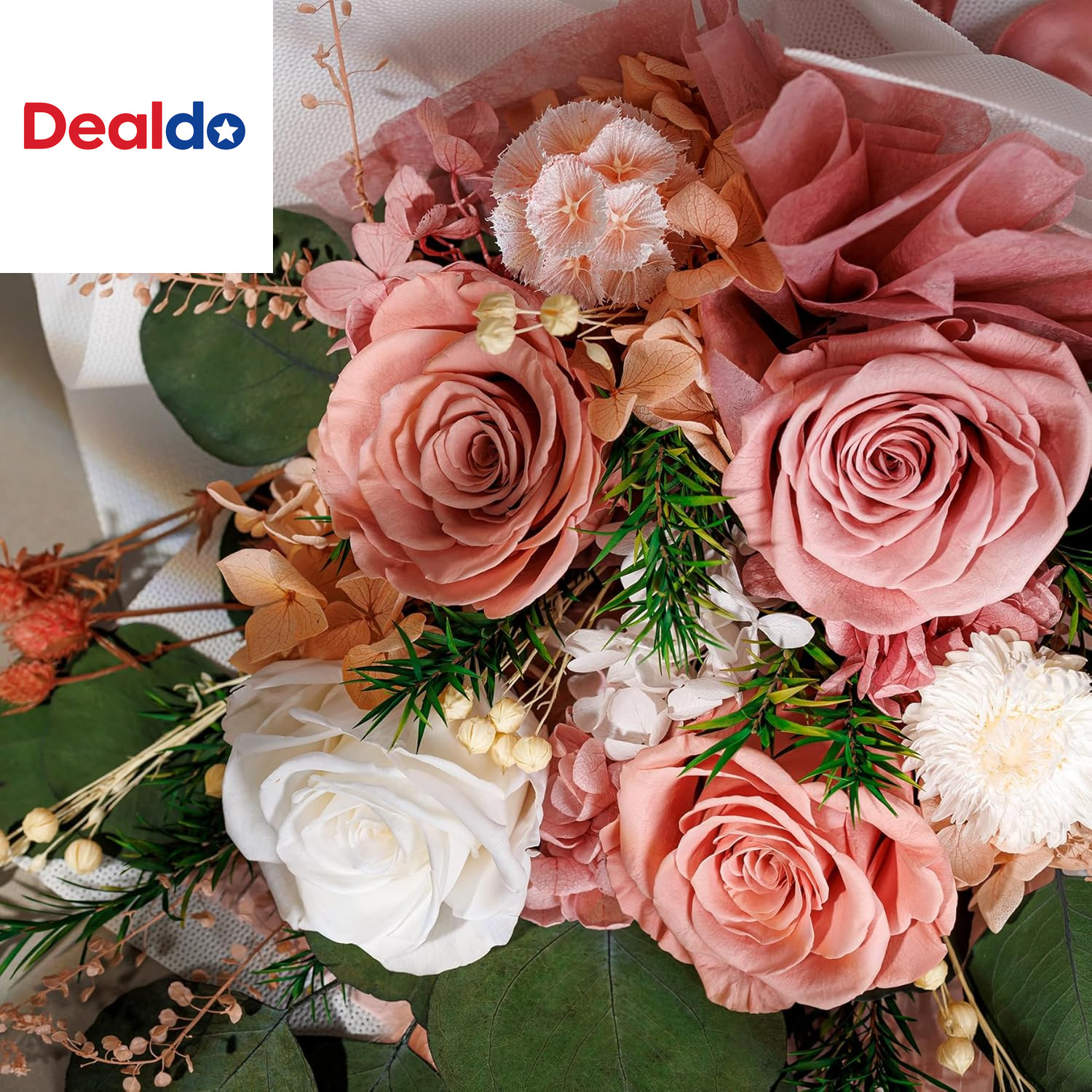 4 Roses Mixed Bouquet for Mother’S Day, Flowers for Delivery, Preserved Flowers