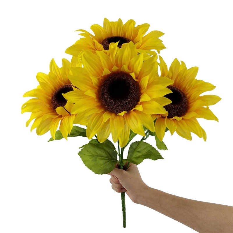 Artificial Sunflower Bush 19in Faux Flowers Indoor Decoration Centerpiece New
