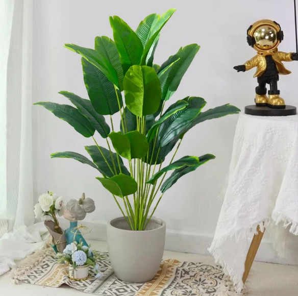 1pc Artificial Plants Large Tropical Palm Tree Fake Banana Plants Leaves Real