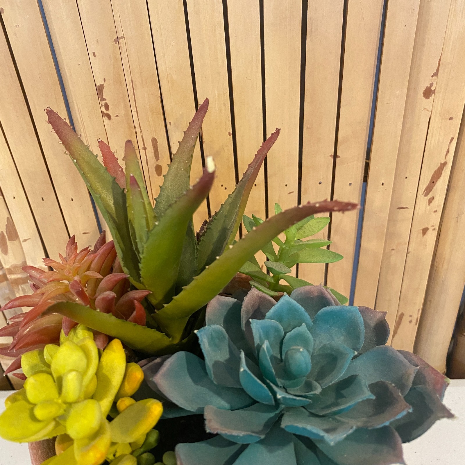 Cottagecore Faux Terracotta Pottery Succulent Arrangement Desert Boho Home Decor