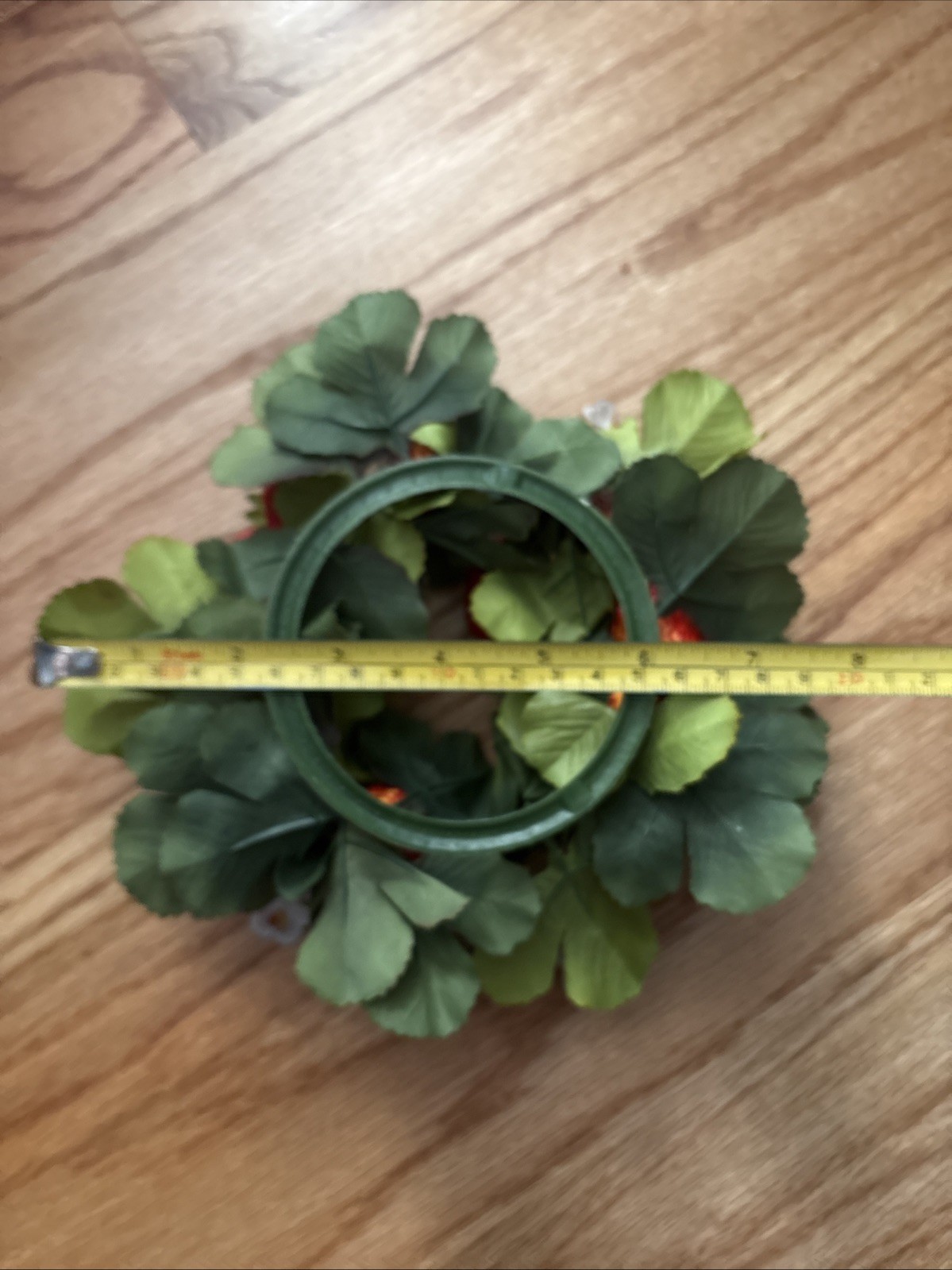 Vintage Floral Candle Ring Centerpiece Strawberries And Flowers