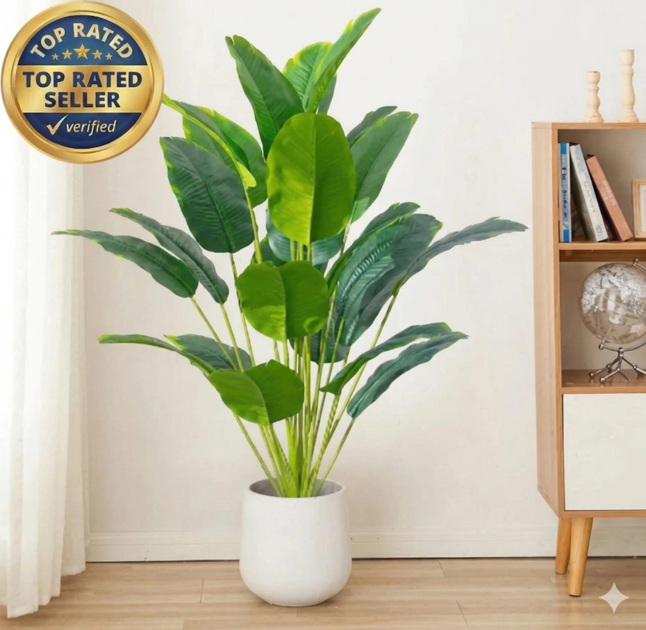 1pc Artificial Plants Large Tropical Palm Tree Fake Banana Plants Leaves Real