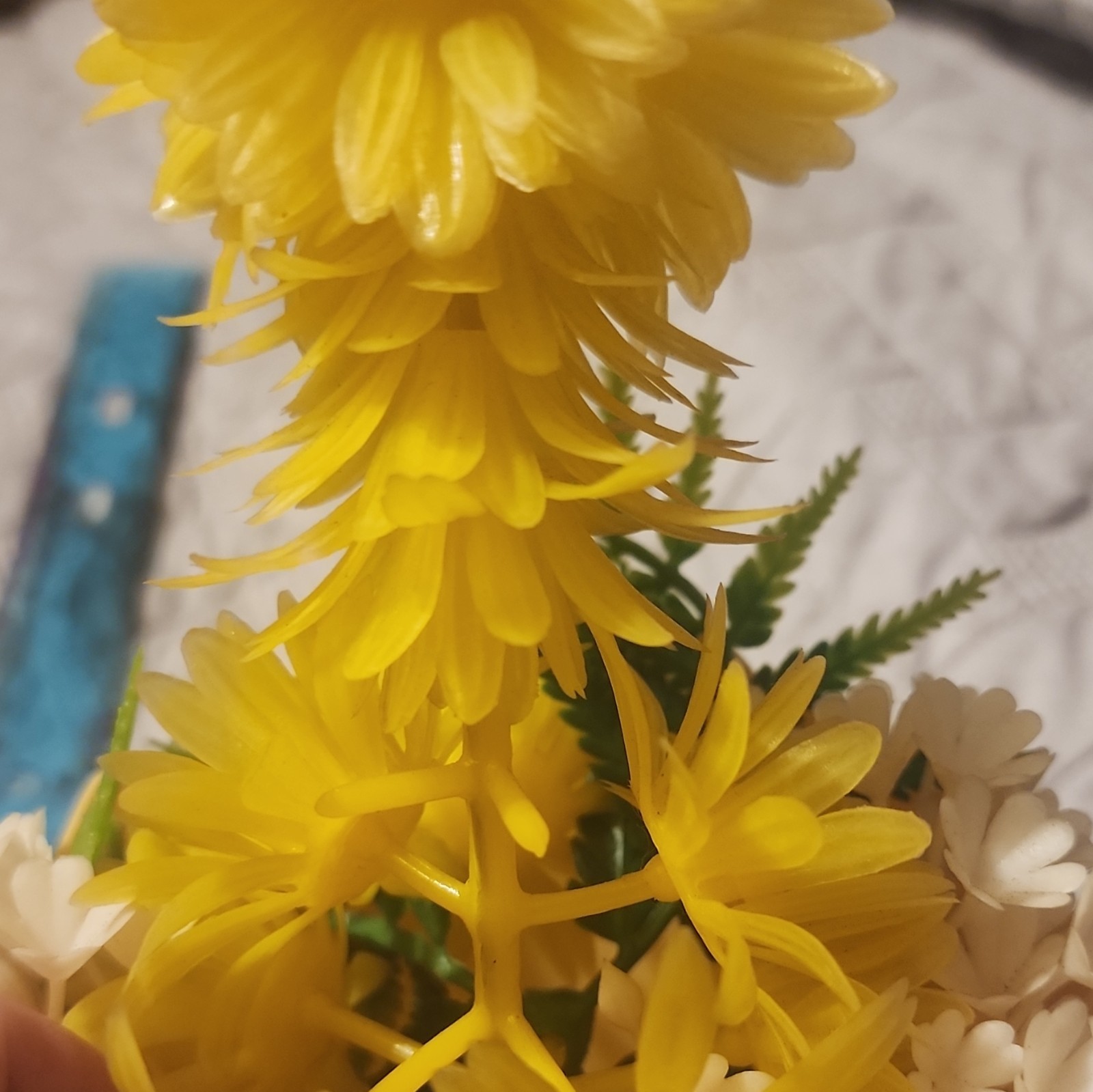 Artificial Yellow White Daisy Easter Floral Arrangement Centerpiece Egg Holder
