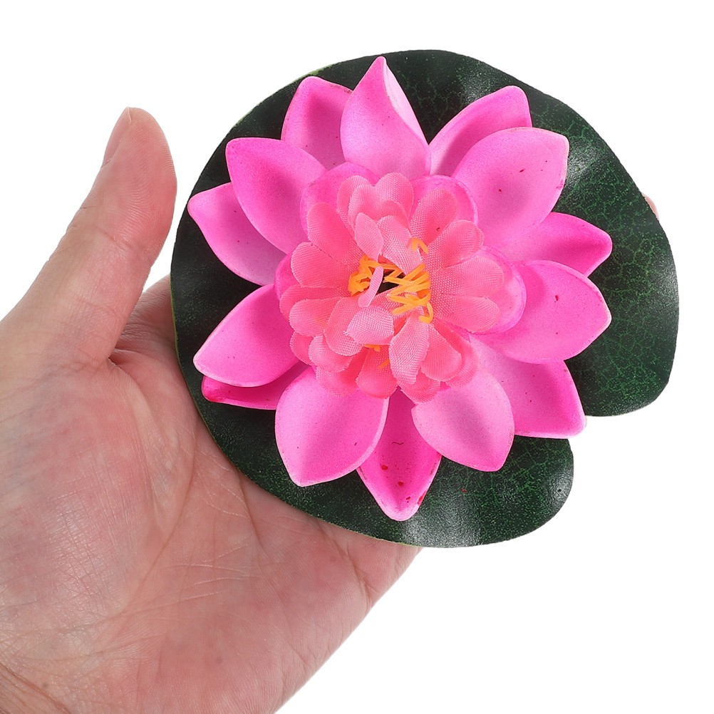 4Pcs Eva Silk Floating Lotus Flowers Assorted Colors for Garden Pond
